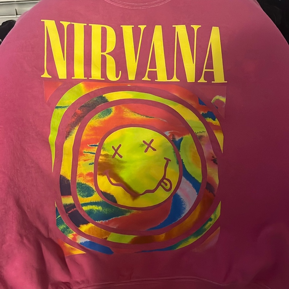 Urban Outfitters - Oversized Nirvana Smile Sweatshirt